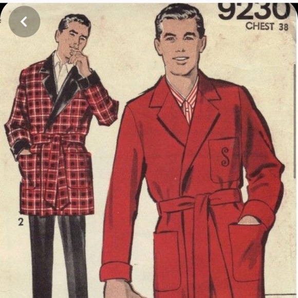 1950s mens red bathrobe